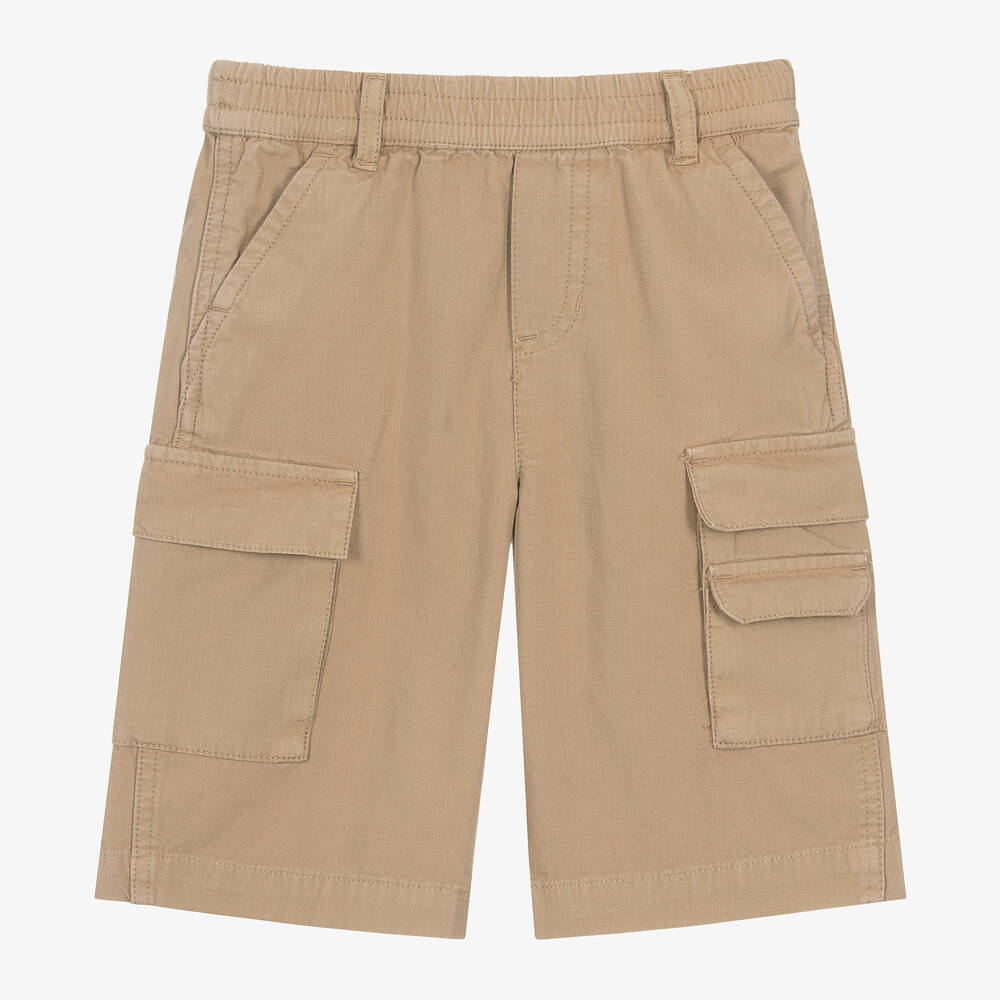 MARC JACOBS - Beige Cotton Twill Cargo Shorts | Childrensalon