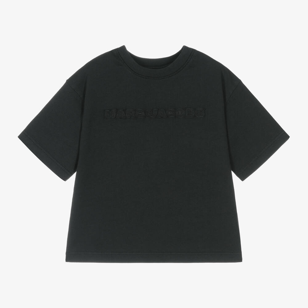 MARC JACOBS - Black Organic Cotton T-Shirt | Childrensalon