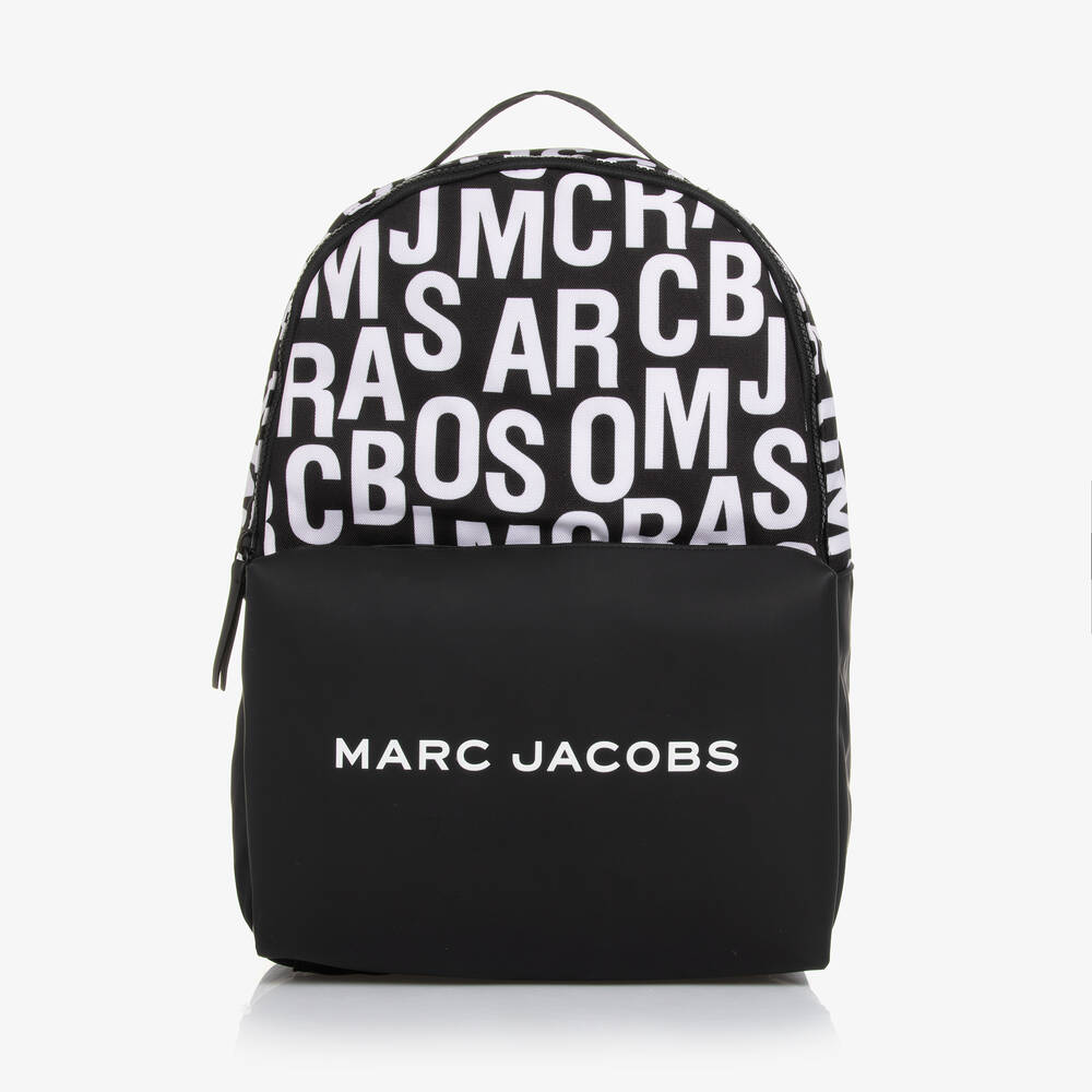 MARC JACOBS - Black & White Canvas Backpack (38cm) | Childrensalon