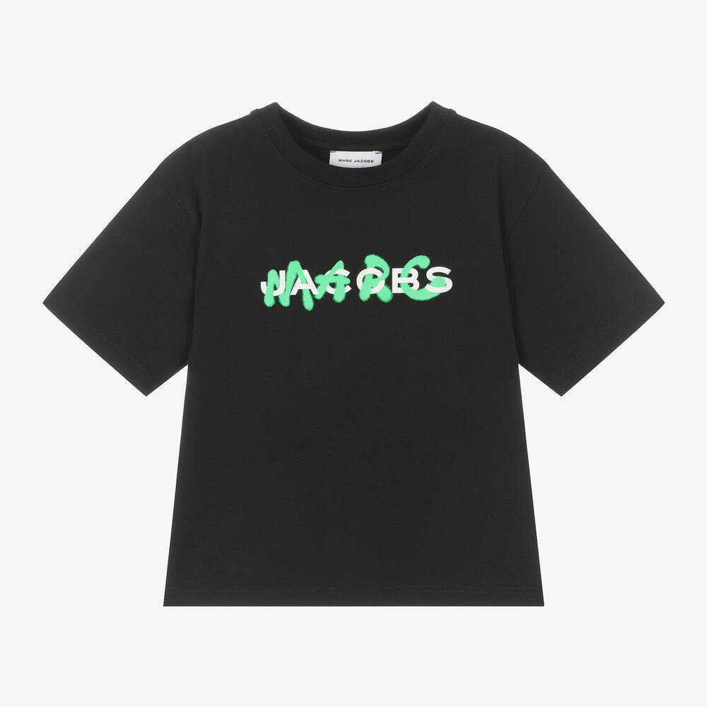 Shop Marc Jacobs Boys Black Organic Cotton T-shirt