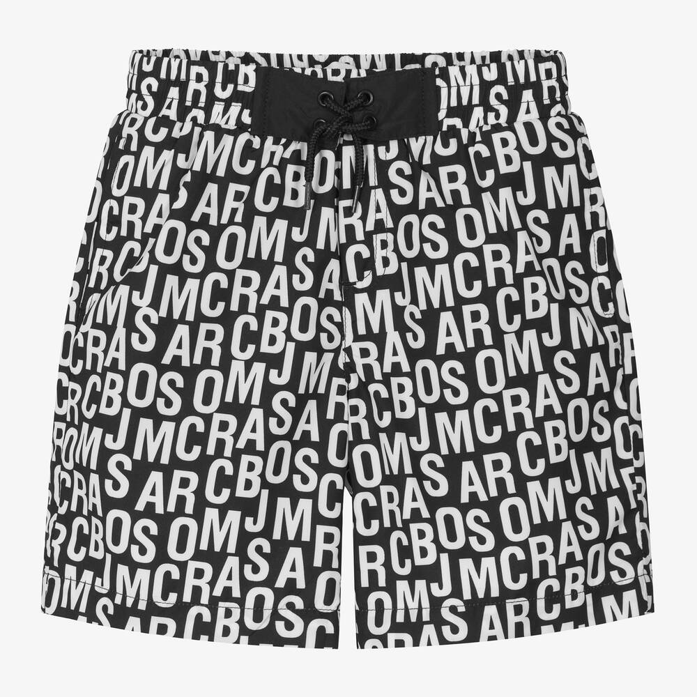 MARC JACOBS - Boys Black & White Print Swim Shorts | Childrensalon