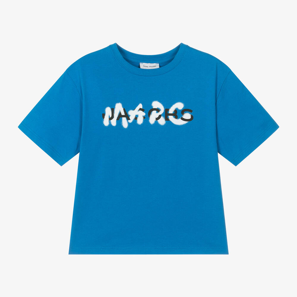 MARC JACOBS - تيشيرت قطن عضوي لون أزرق فاقع للأولاد  | Childrensalon