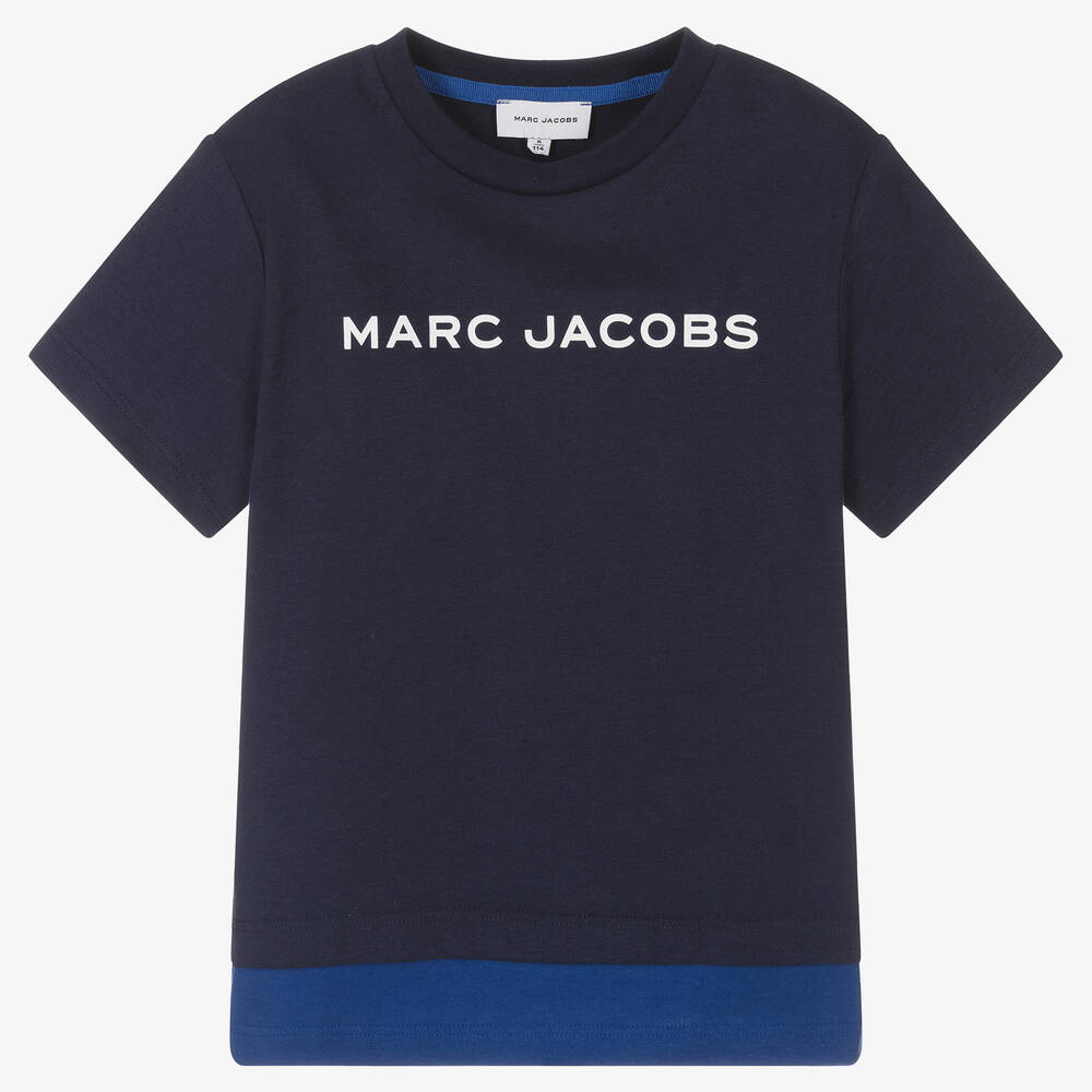 MARC JACOBS - Boys Navy Blue Organic Cotton T-Shirt | Childrensalon