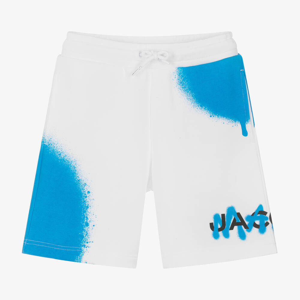 MARC JACOBS - Boys White Cotton Spray Paint Shorts | Childrensalon