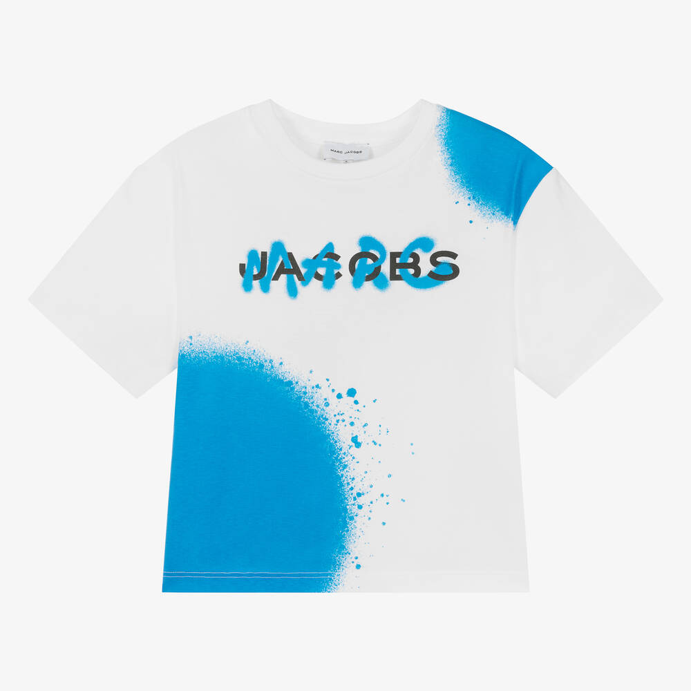 MARC JACOBS - Boys White Cotton Spray Paint T-Shirt | Childrensalon