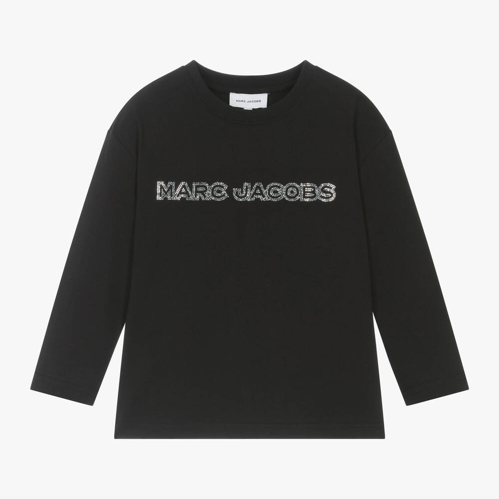 MARC JACOBS - Girls Black Cotton Top | Childrensalon