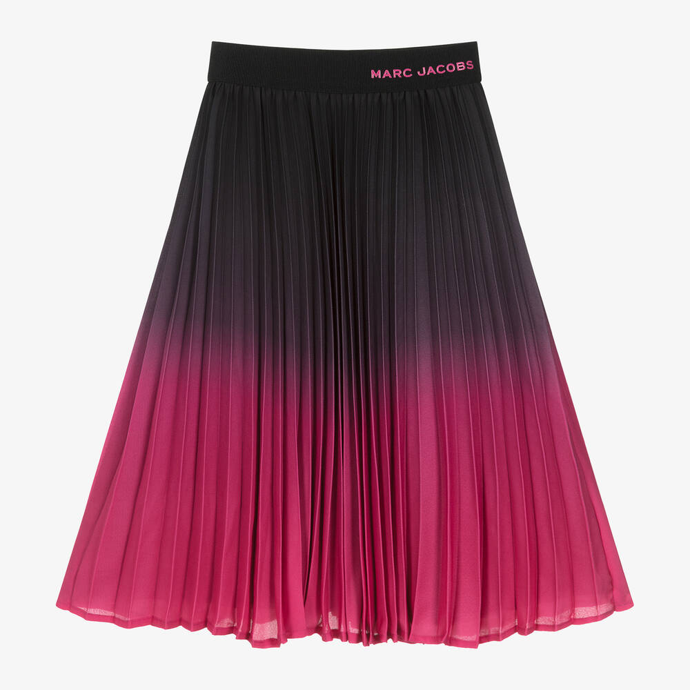 MARC JACOBS - Girls Black & Pink Pleated Gradient Skirt | Childrensalon