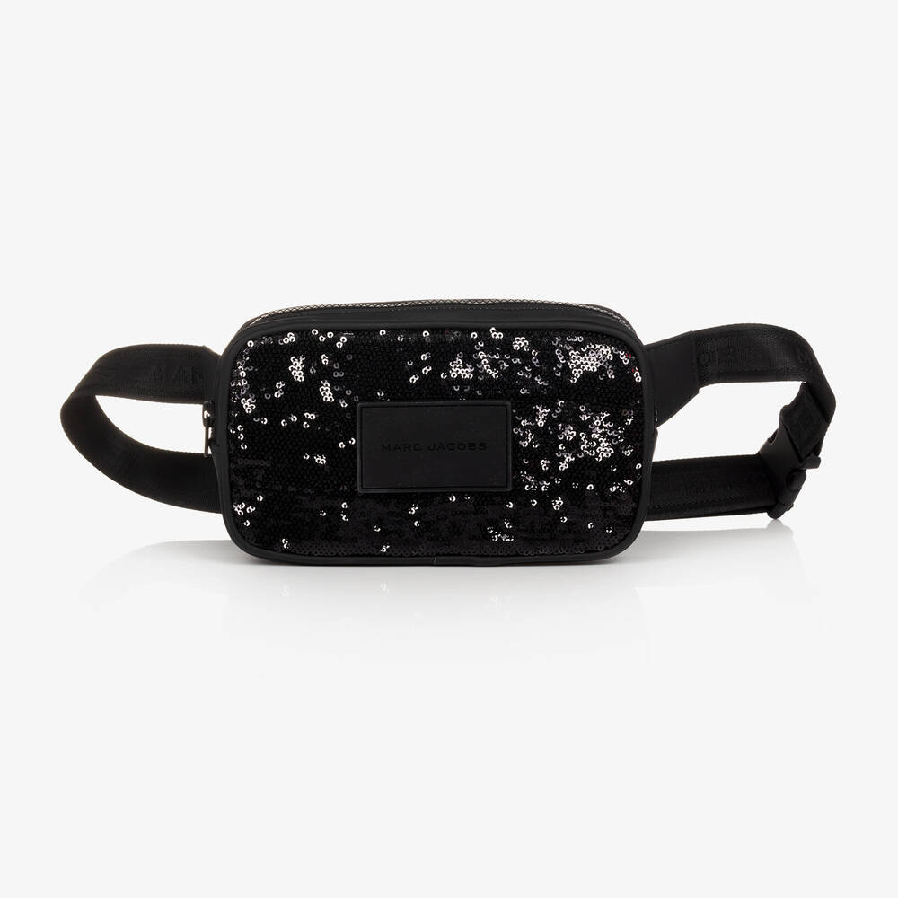 MARC JACOBS - حقيبة حزام لون أسود مزينة بترتر (20 سم) | Childrensalon