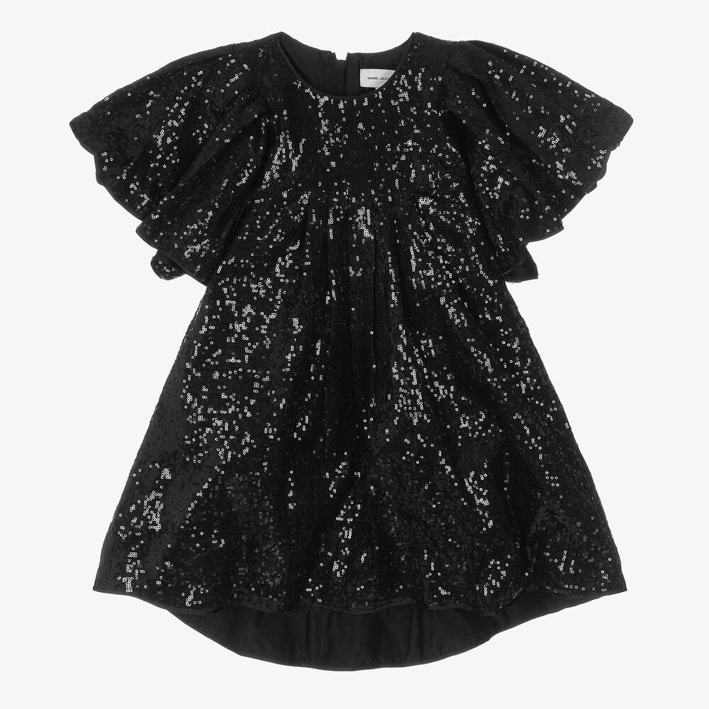 MARC JACOBS - فستان لون أسود مزين بترتر | Childrensalon