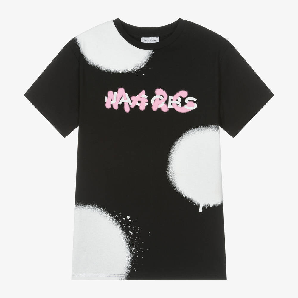 Shop Marc Jacobs Girls Black Spray Paint Spots Dress