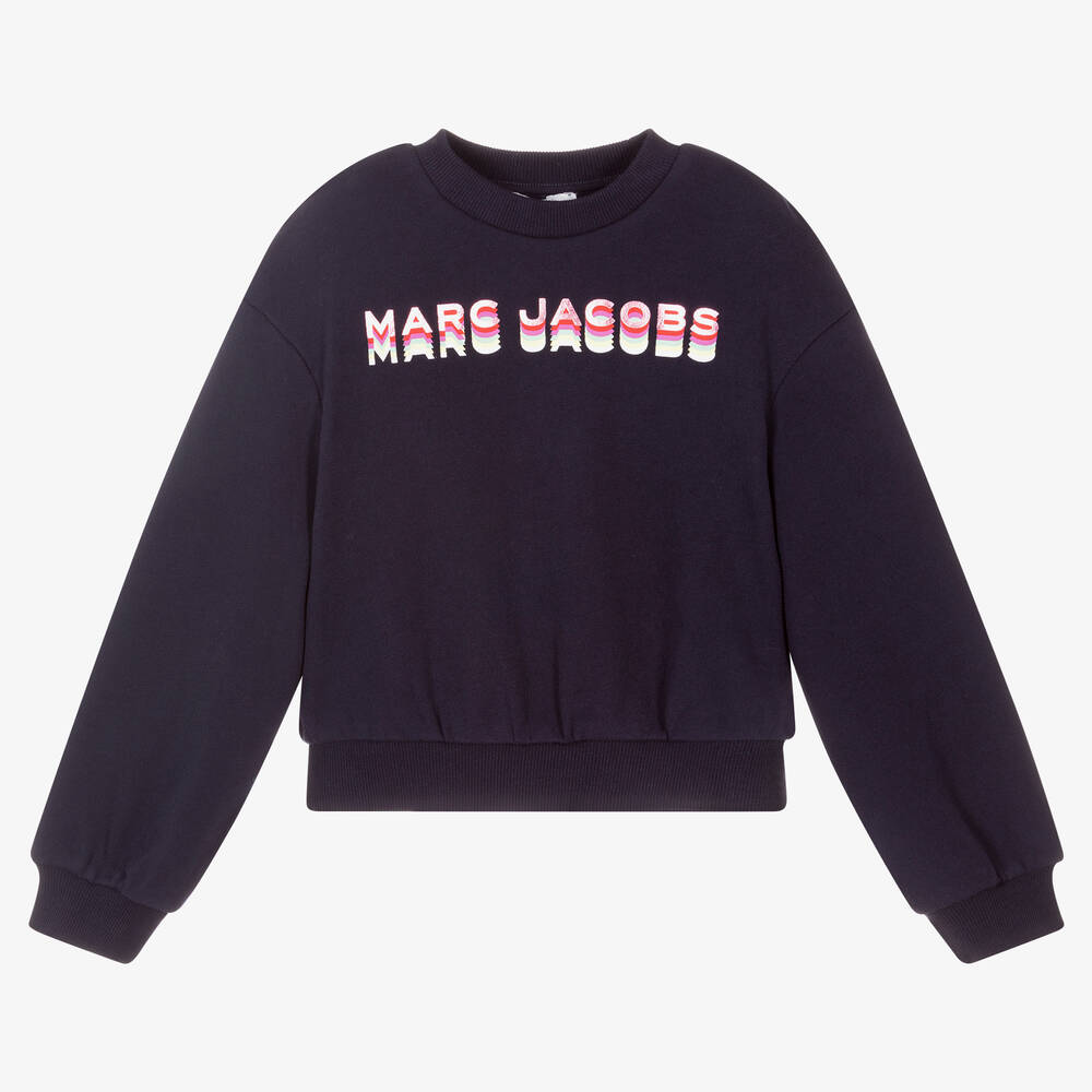 MARC JACOBS - Girls Blue Cropped Sweatshirt | Childrensalon