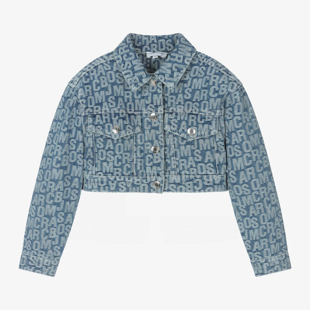 Marc Jacobs Babies'  Girls Blue Jacquard Denim Jacket