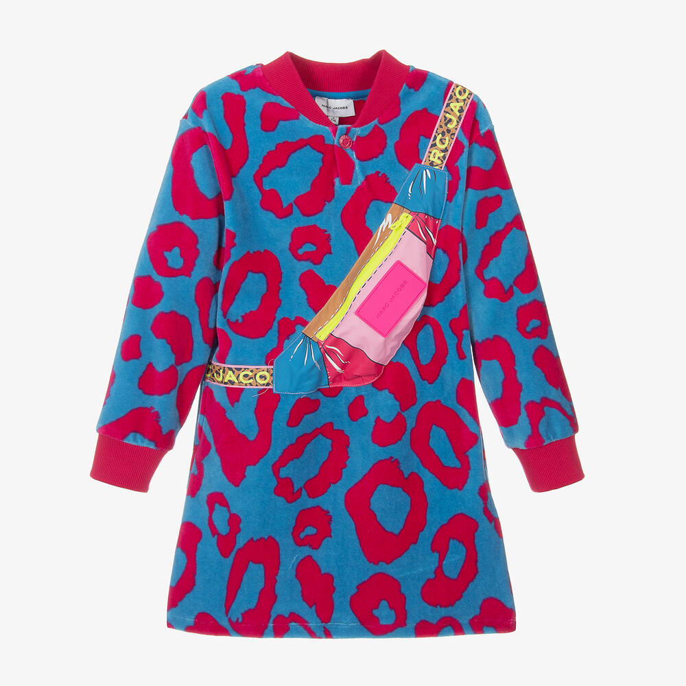 Marc Jacobs Kids'  Abito Animalier In Pile Di Cotone Bambina In Pink