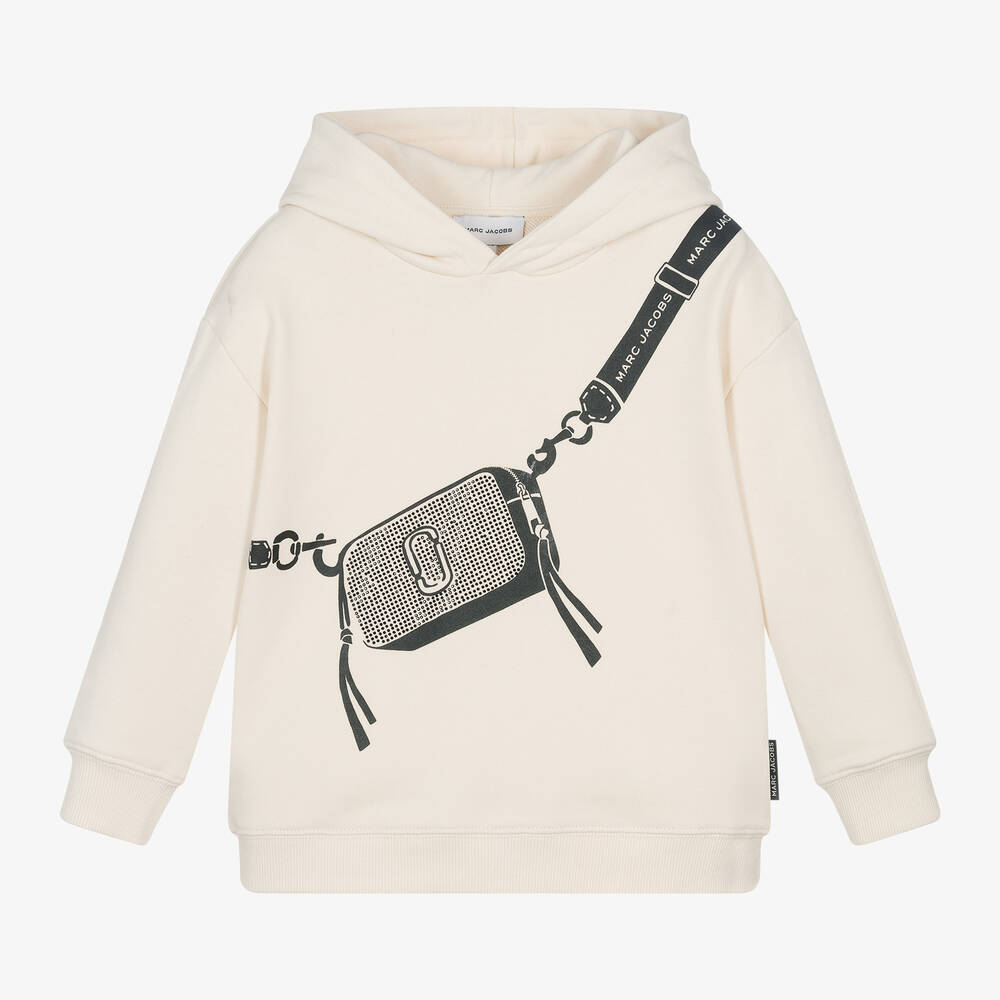 MARC JACOBS - Girls Ivory Cotton Snapshot Bag Hoodie | Childrensalon