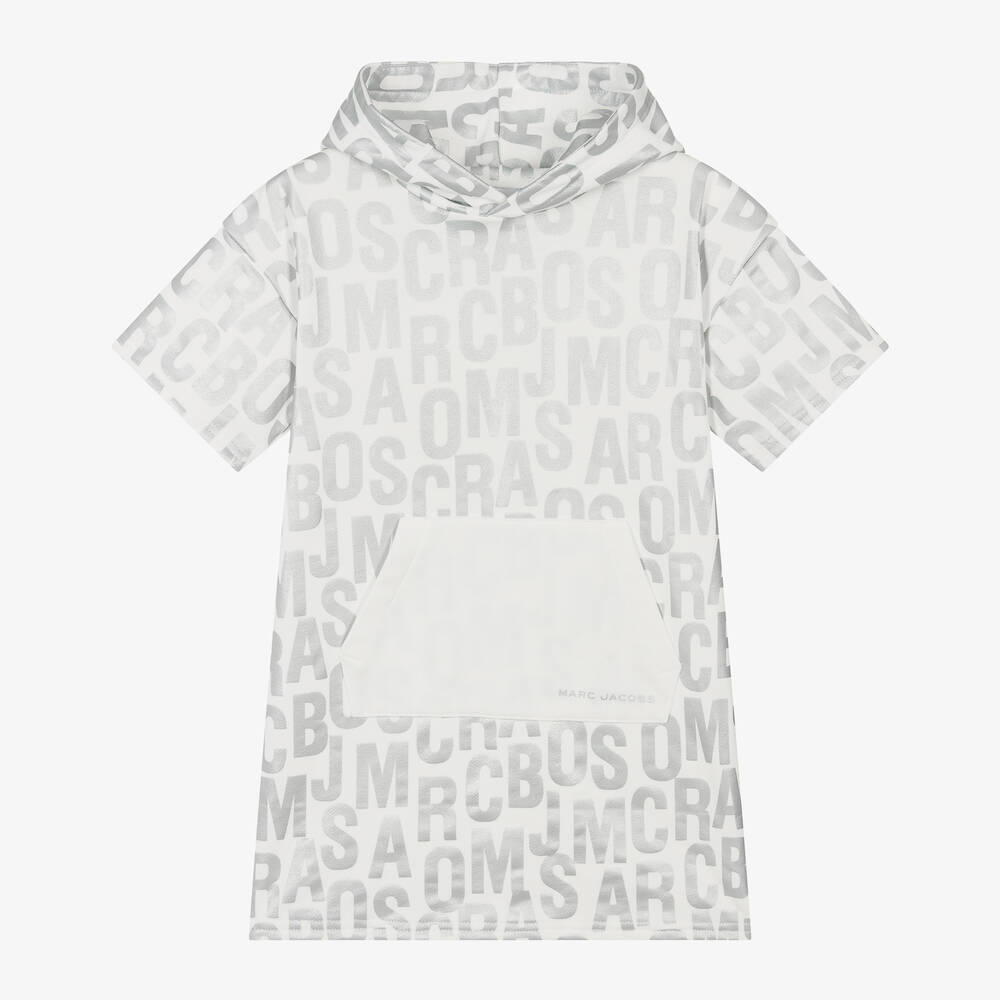 MARC JACOBS - فستان هودي قطن لون عاجي وفضّي | Childrensalon