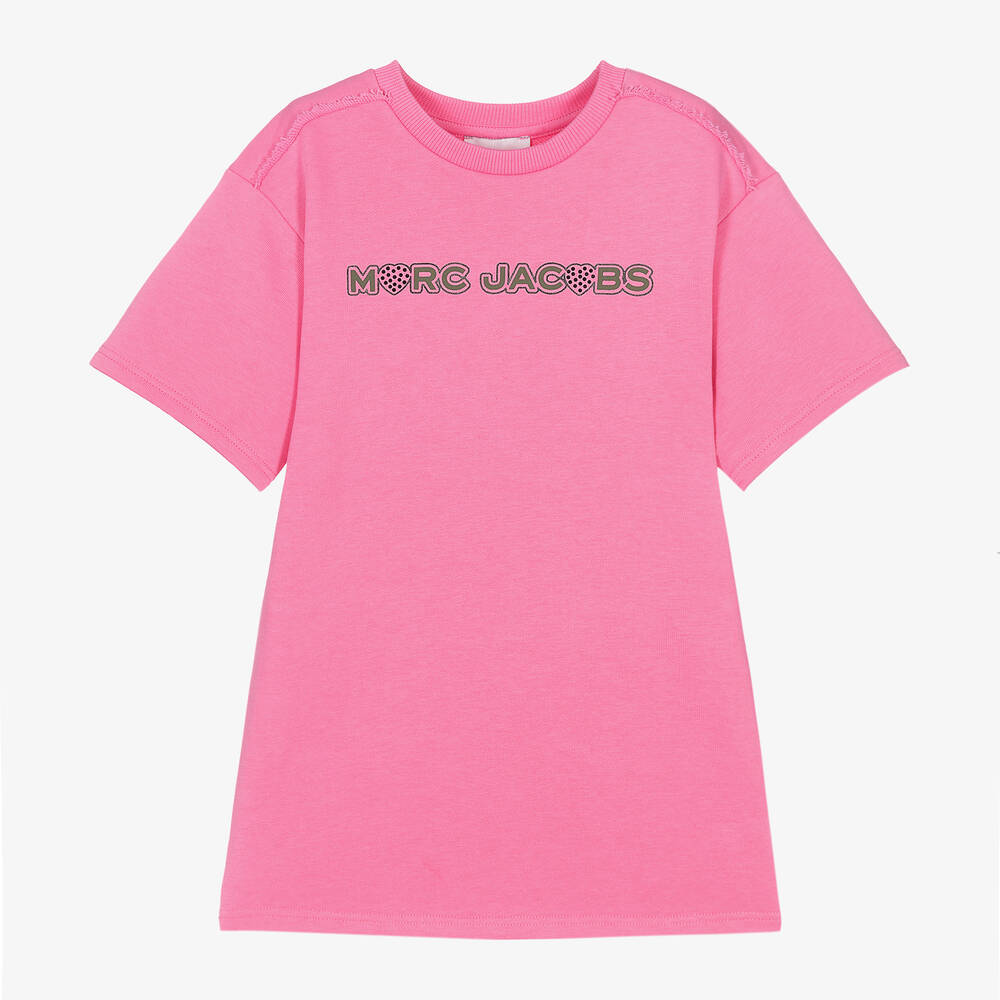 MARC JACOBS - Girls Pink Cotton Rhinestone Dress | Childrensalon