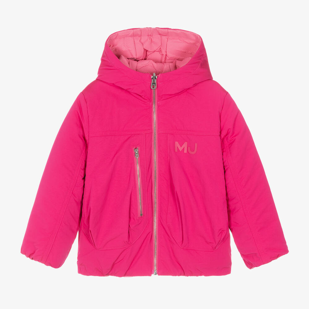 MARC JACOBS - Girls Pink Reversible Jumbled Logo Jacket | Childrensalon