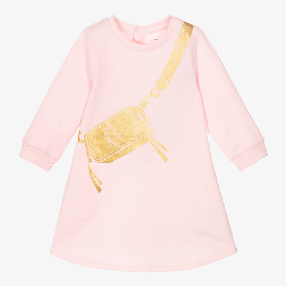 MARC JACOBS - Girls Pink Snapshot Bag Cotton Dress | Childrensalon