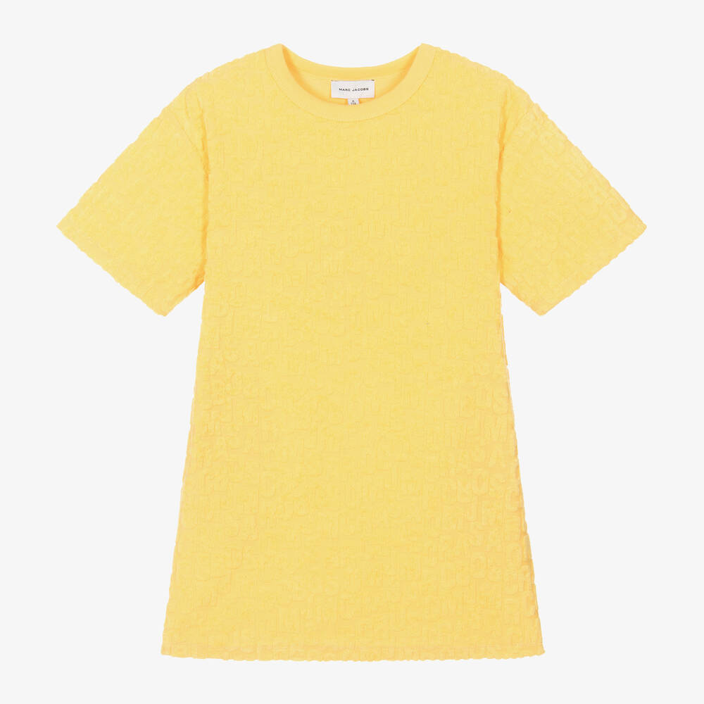 Shop Marc Jacobs Girls Yellow Cotton Towelling Dress