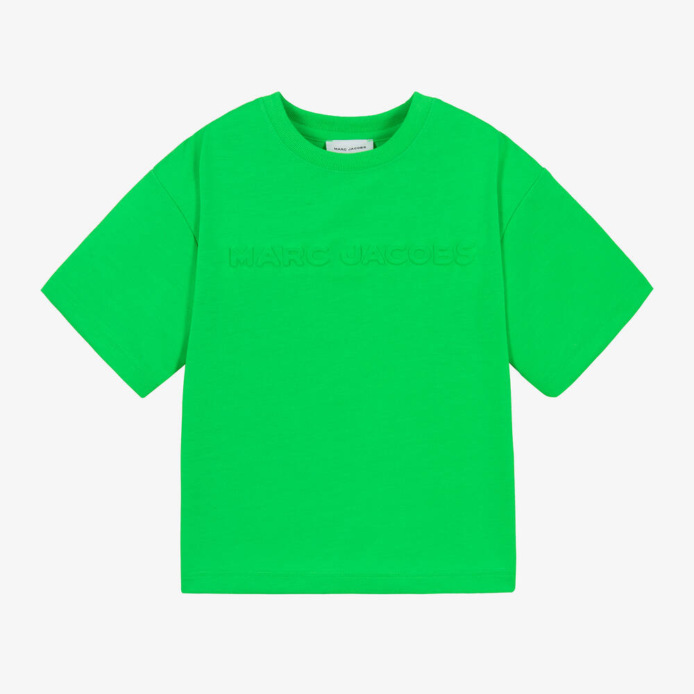 Shop Marc Jacobs Green Embossed Jersey T-shirt
