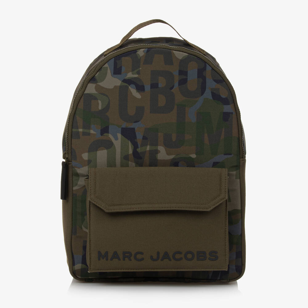 MARC JACOBS - Green Jumbled Logo Backpack (39cm) | Childrensalon