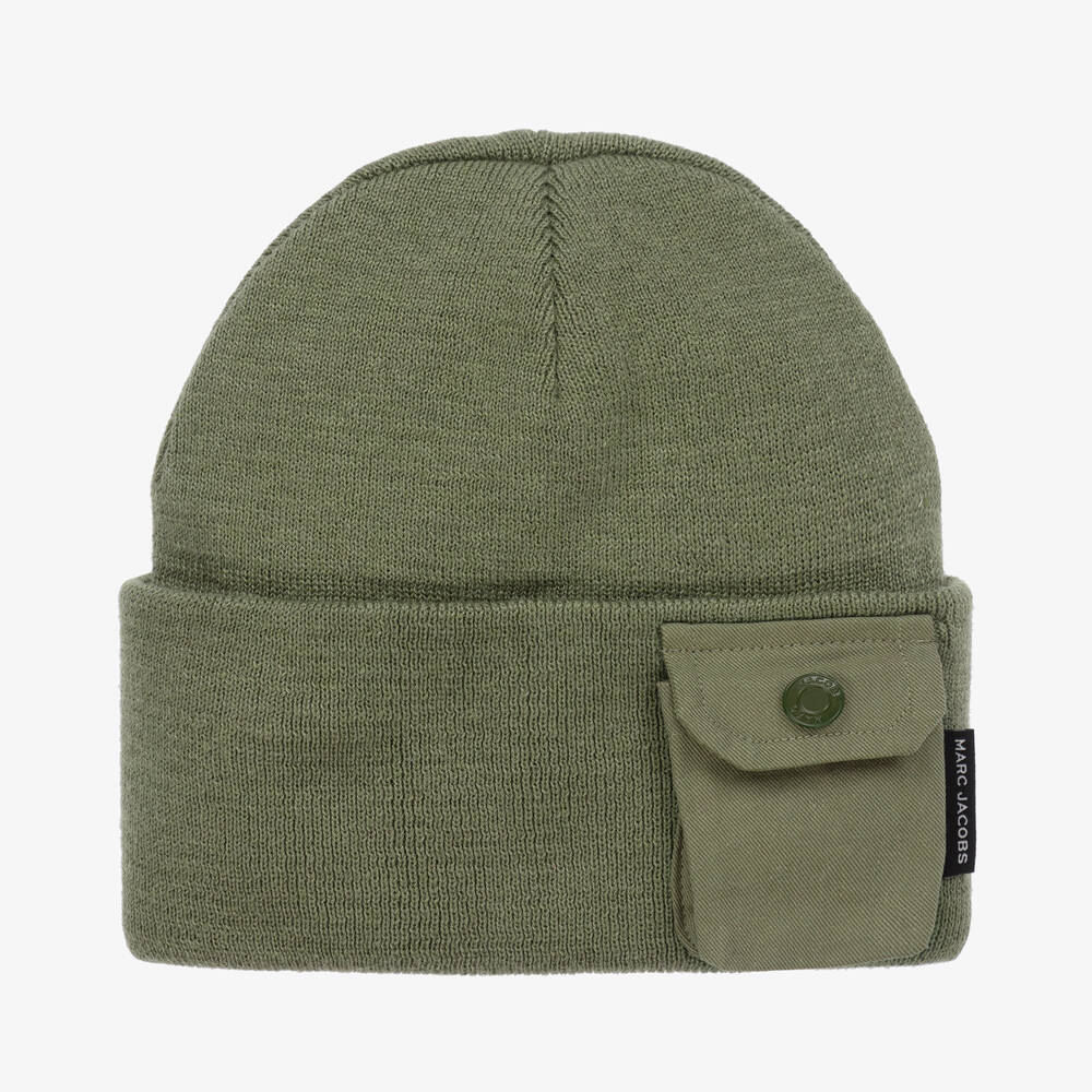 MARC JACOBS - Green Knitted Beanie Hat | Childrensalon