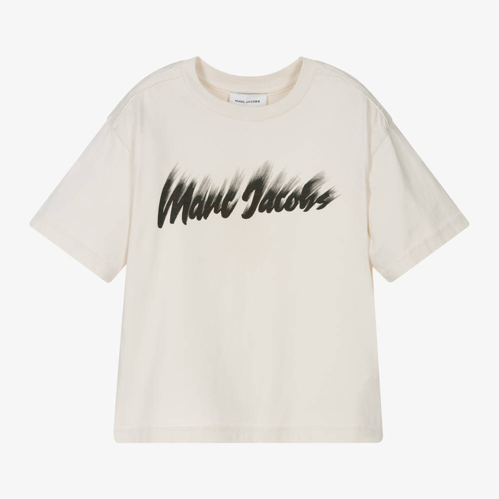 MARC JACOBS - Light Beige Organic Cotton T-Shirt | Childrensalon