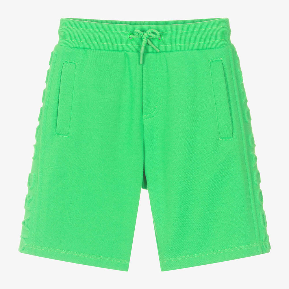 Shop Marc Jacobs Neon Green Embossed Cotton Shorts