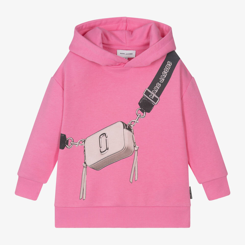 MARC JACOBS - Pink Cotton Snapshot Bag Hoodie | Childrensalon