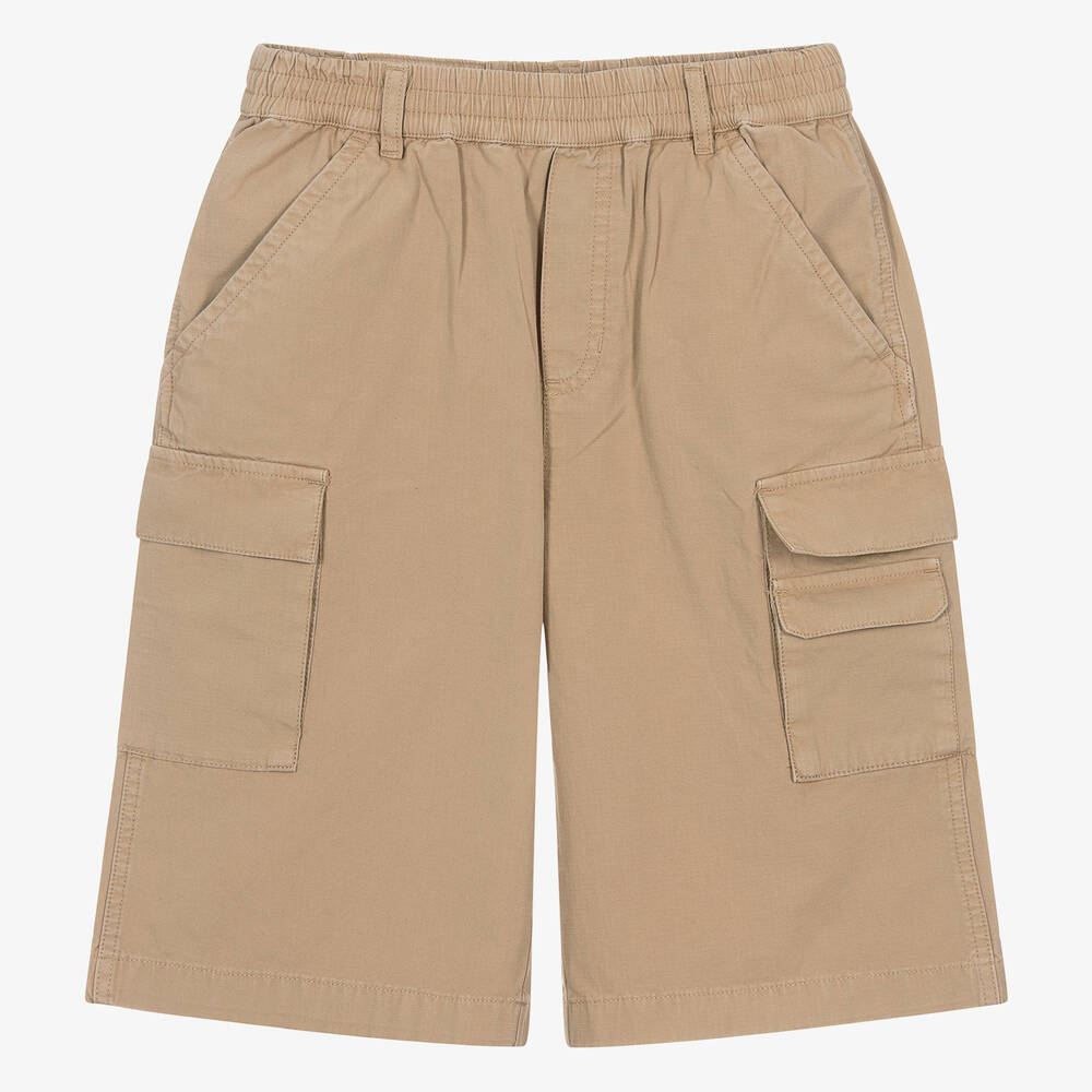 MARC JACOBS - Teen Beige Cotton Twill Cargo Shorts | Childrensalon