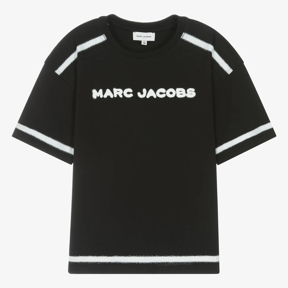 MARC JACOBS - Teen Black Organic Cotton Graphic T-Shirt | Childrensalon