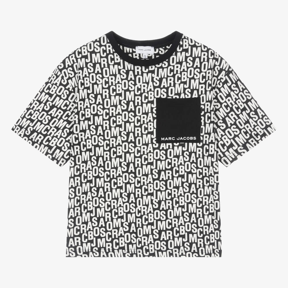 MARC JACOBS - Teen Black & White Graphic Cotton T-Shirt | Childrensalon