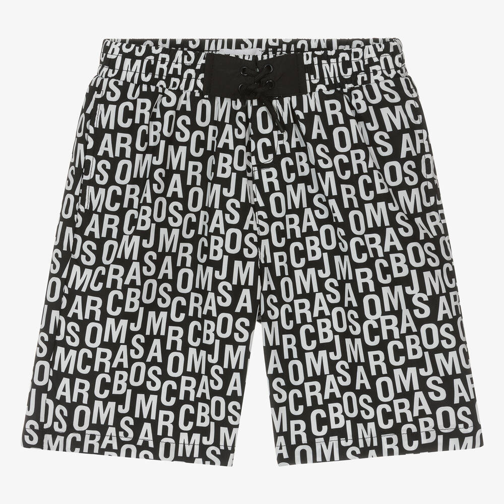 MARC JACOBS - Teen Boys Black Graphic Print Swim Shorts | Childrensalon