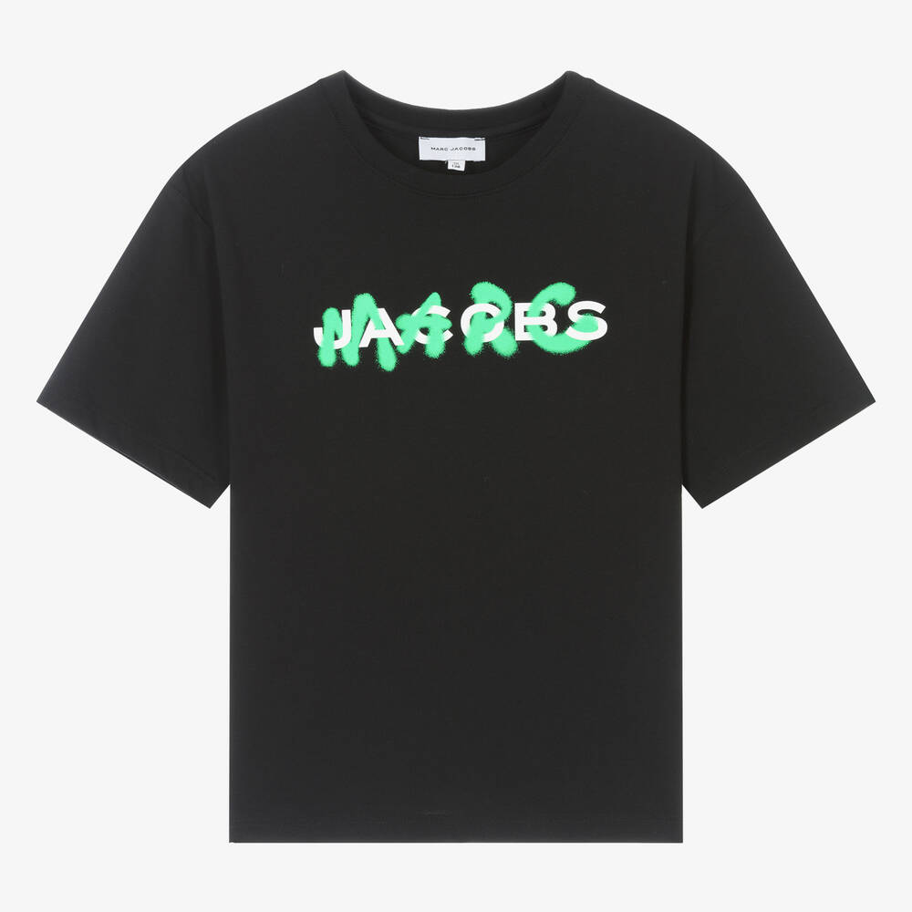 MARC JACOBS - Teen Boys Black Organic Cotton T-Shirt | Childrensalon