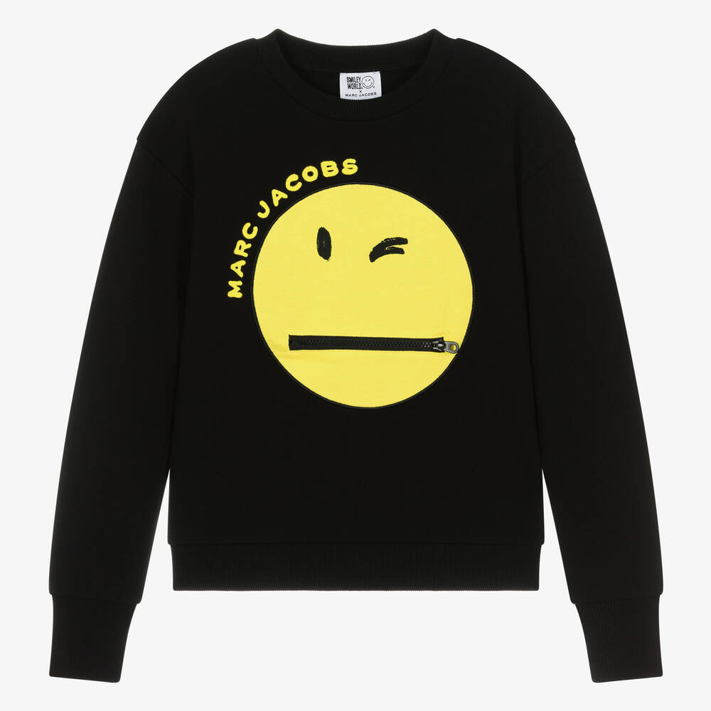 MARC JACOBS - Teen Boys Black Smiley Face Sweatshirt | Childrensalon
