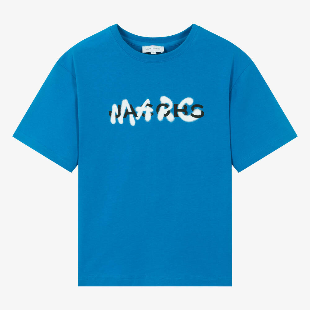 MARC JACOBS - Teen Boys Blue Organic Cotton T-Shirt | Childrensalon