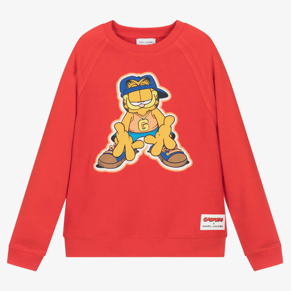 MARC JACOBS - Sweat-shirt rouge Garfield ado | Childrensalon