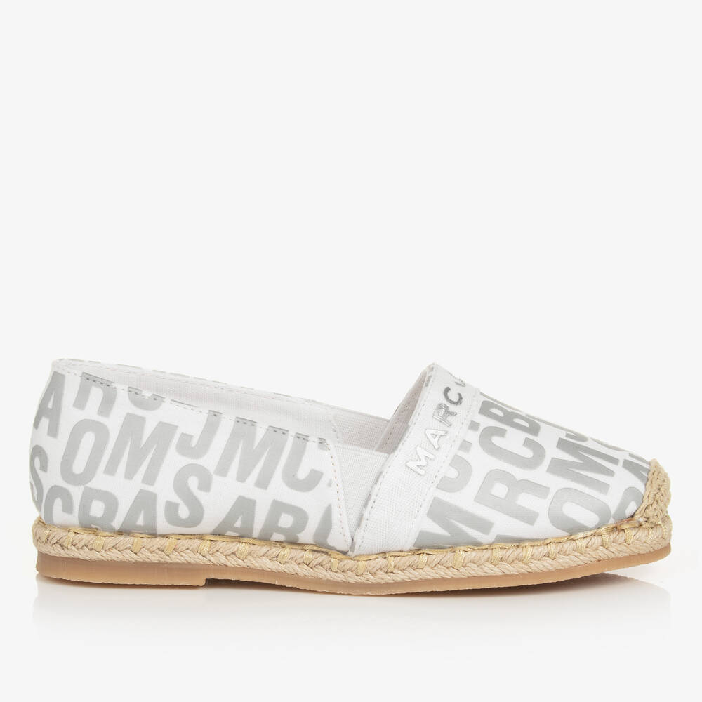 MARC JACOBS MARC JACOBS TEEN GIRLS IVORY & SILVER ESPADRILLES