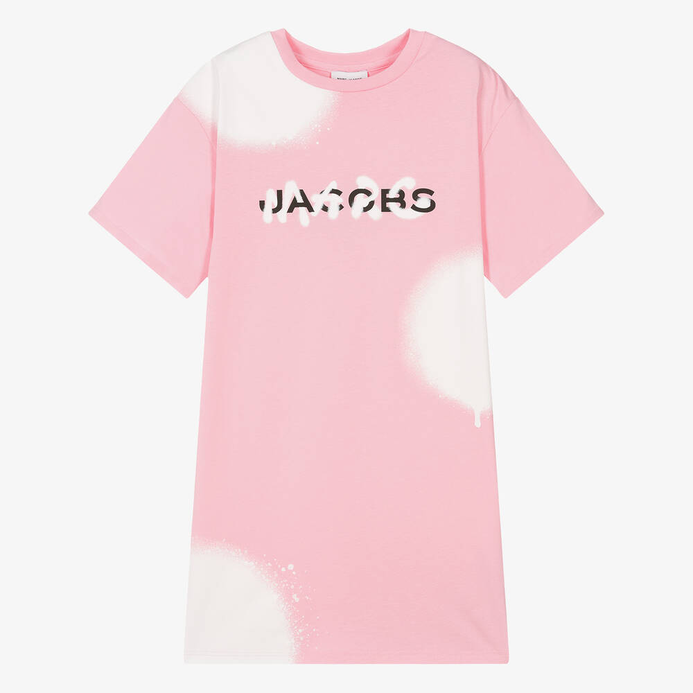 Shop Marc Jacobs Teen Girls Pink Cotton Spray Paint Dress