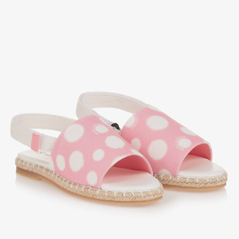 Shop Marc Jacobs Teen Girls Pink Polka Dot Espadrille Sandals