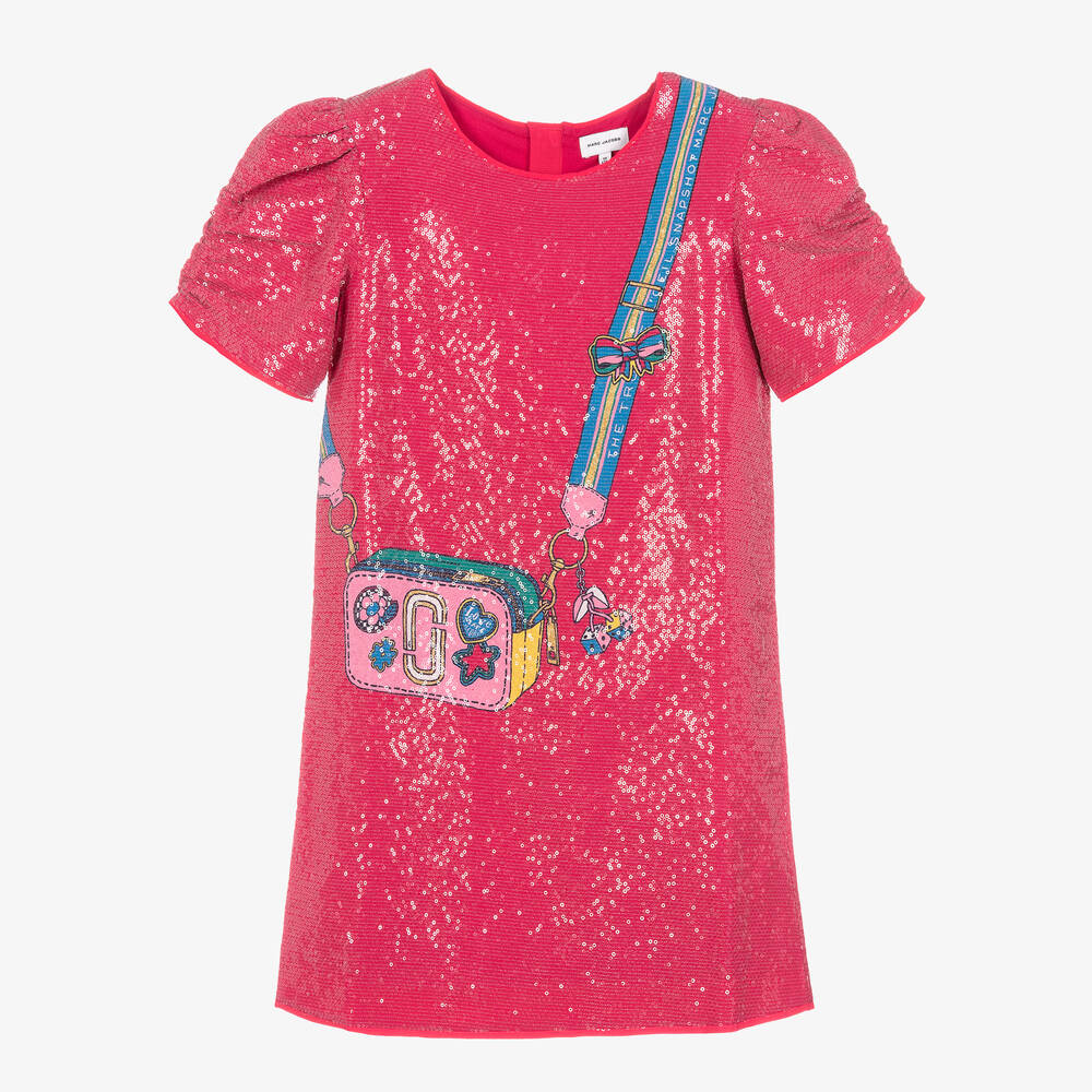 MARC JACOBS - Teen Girls Pink Sequin Snapshot Bag Dress | Childrensalon