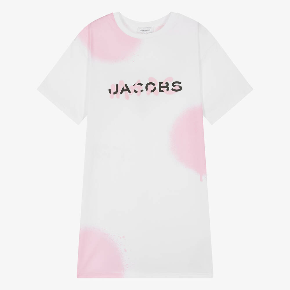 Shop Marc Jacobs Teen Girls White Cotton Spray Paint Dress