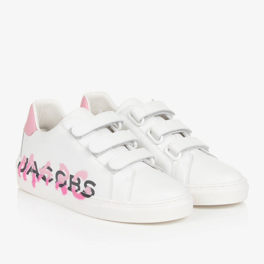 MARC JACOBS - Teen Girls White & Pink Graphic Trainers | Childrensalon