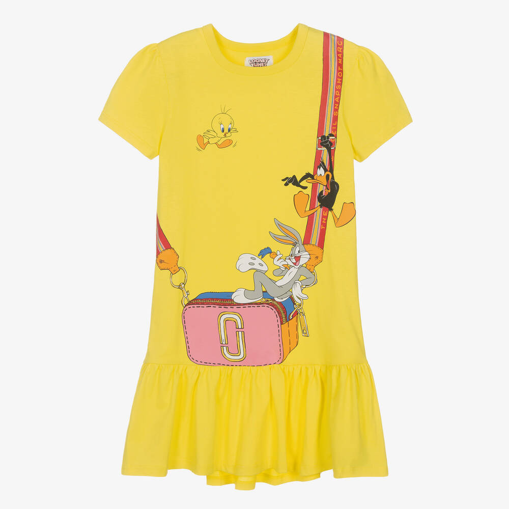 MARC JACOBS - Желтое платье с принтом-сумкой Looney Tunes | Childrensalon