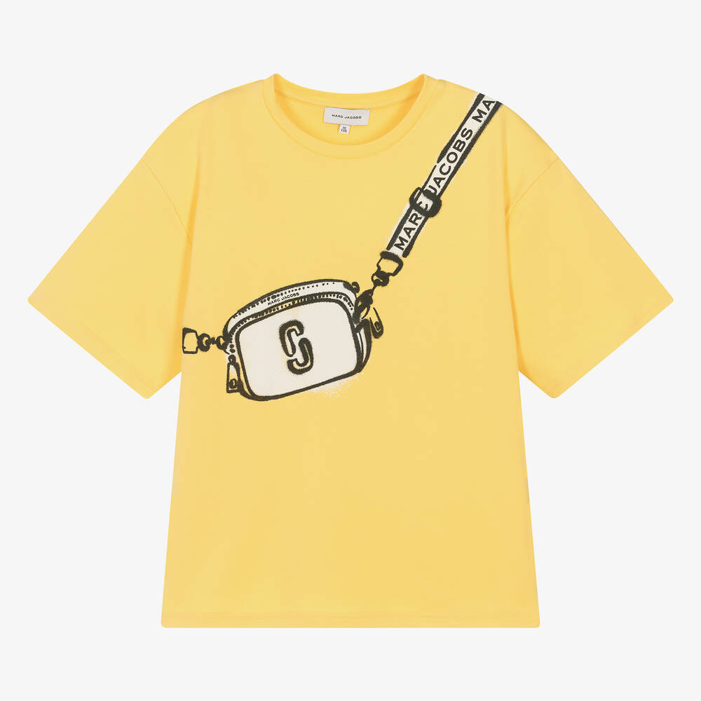 Shop Marc Jacobs Teen Girls Yellow Snapshot Bag Cotton T-shirt