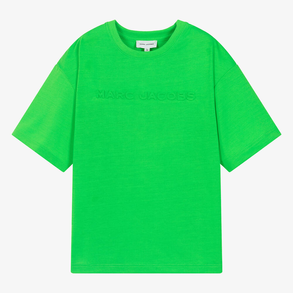 MARC JACOBS - Teen Green Embossed Jersey T-Shirt | Childrensalon