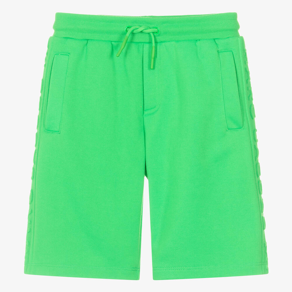 MARC JACOBS - Teen Neon Green Embossed Cotton Shorts | Childrensalon