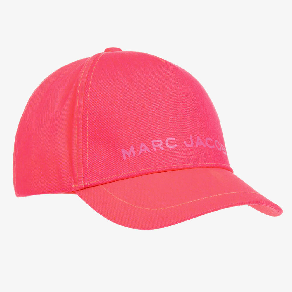 Marc Jacobs Teen Neon Pink Cotton Logo Cap