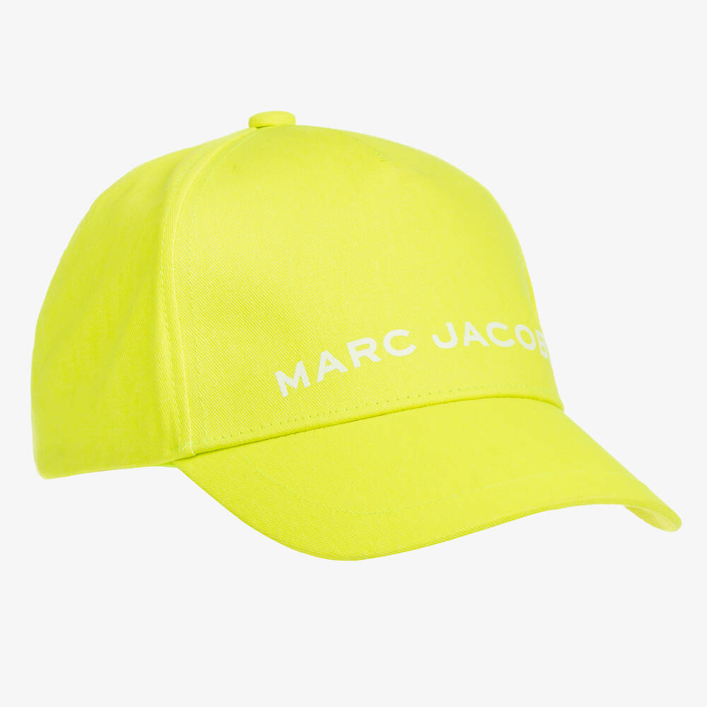 Marc Jacobs Teen Neon Yellow Cotton Canvas Logo Cap