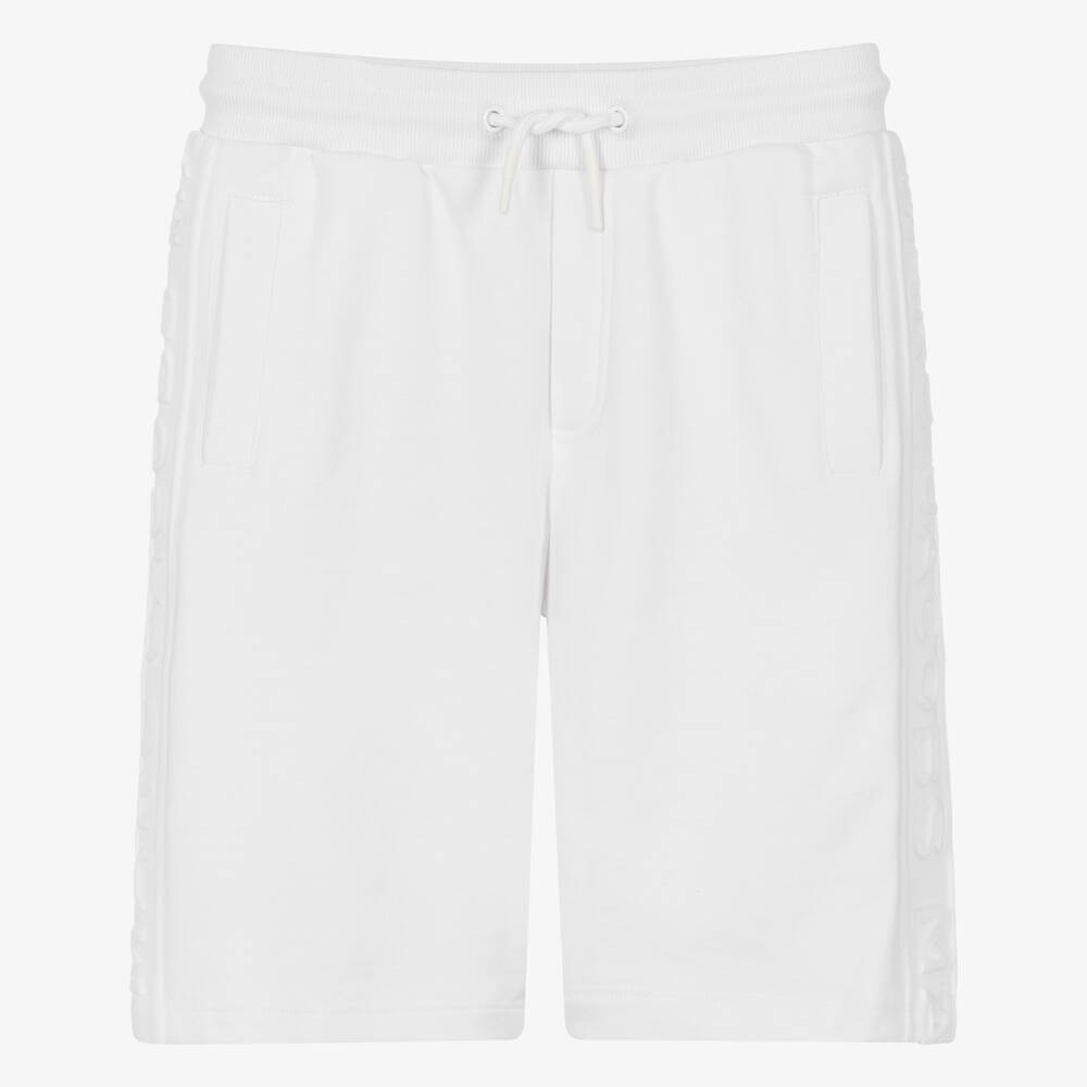 Shop Marc Jacobs Teen White Embossed Cotton Shorts